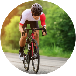 A teen riding Bicycle