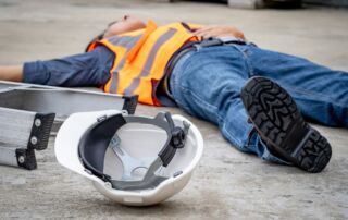 Accident and injury on a construction site- falling from ladder